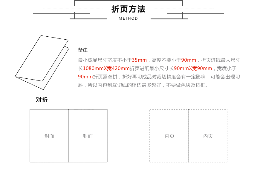 单张彩页折页说明
