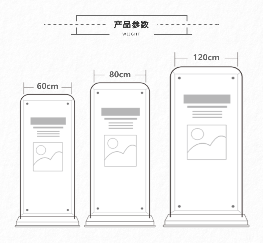 门型展架尺寸对比